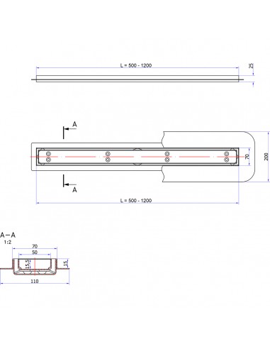 Canalina doccia 800 mm Sieme Clear
