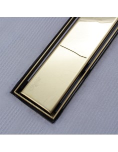 Piatto doccia piastrellabille Oro , con scarico lineare e copertura Ponente 