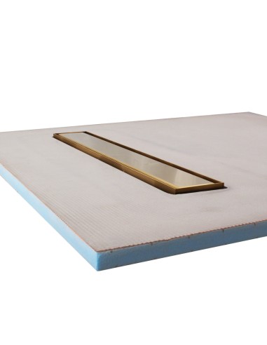 Vista a lato del piatto doccia 600 Oro con copertura Ponente 