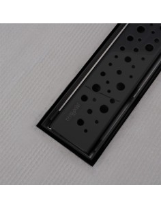 Piatto doccia piastrellabille Nero , con scarico lineare e copertura Mistral 