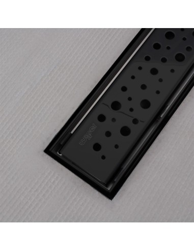 Piatto doccia piastrellabille Nero , con scarico lineare e copertura Mistral 