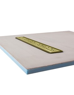 Vista a lato del piatto doccia 600 Oro con copertura Mistral 