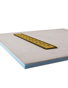 Vista a lato del piatto doccia 500 Ottone con copertura Tivano 
