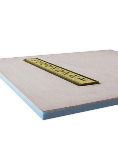 Vista a lato del piatto doccia 600 Oro con copertura Tivano 