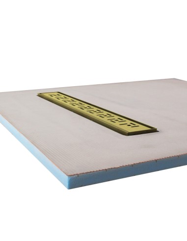 Vista a lato del piatto doccia 600 Oro con copertura Tivano 
