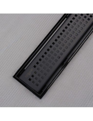 Piatto doccia piastrellabille Nero , con scarico lineare e copertura Sirocco 