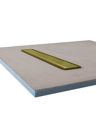 Vista a lato del piatto doccia 600 Oro con copertura Sirocco 