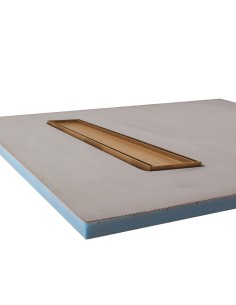 Vista a lato del piatto doccia 600 Ottone con copertura Reversible 
