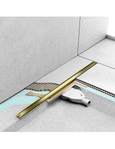 Visualizzazione dell'installazione del sistema di scarico UNO nella doccia