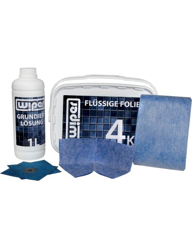 Set di impermeabilizzazione Wiper incl. primer, membrana liquida, nastro sigillante, angoli e guarnizione per tubi flessibili Set di impermeabilizzazione Wiper incl. primer, membrana liquida, nastro sigillante, angoli e guarnizione per tubi flessibili