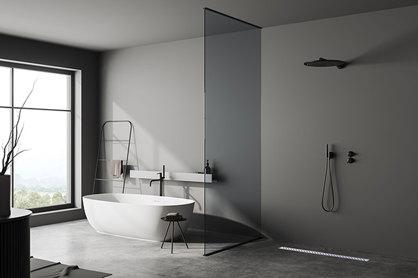 Foto della canalina nel bagno di design